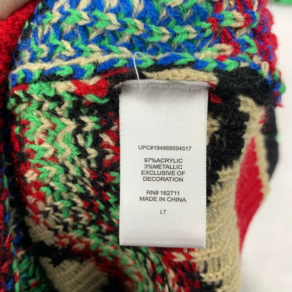 NWT Jollidays Ugly Christmas Sweater Beary Merry Mens Large Tall Santa Hat Bear - Picture 9 of 10